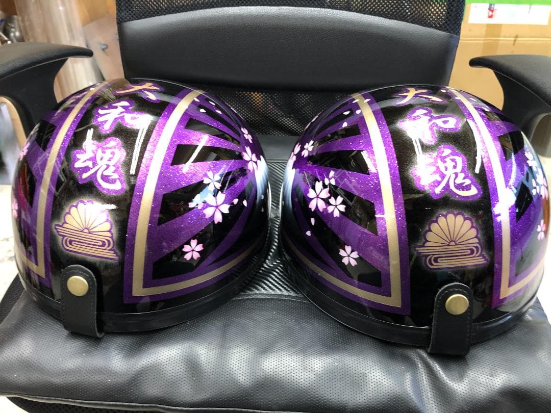 コルク半　カスタム　富士日章　三つボタン　黒紫　ラメ　桜　セット　高級クリヤ