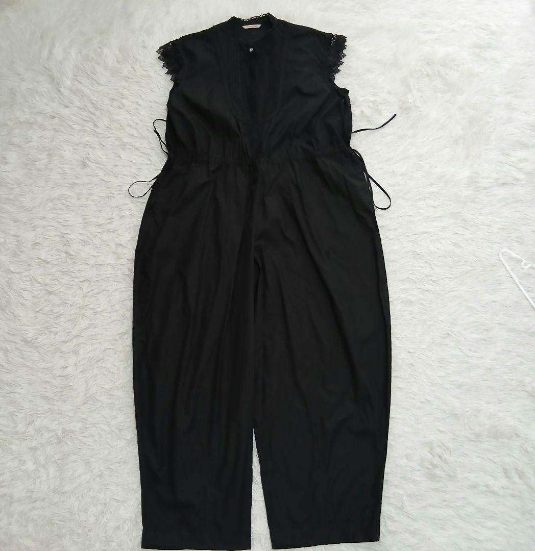 【美品】【Curensology】24SSコットンレースオールインワン　ブラック
