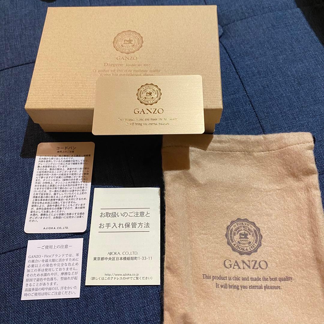 希少 GANZO 大阪限定　コンパクトジップウォレット　ネイビー×タバコ　新品