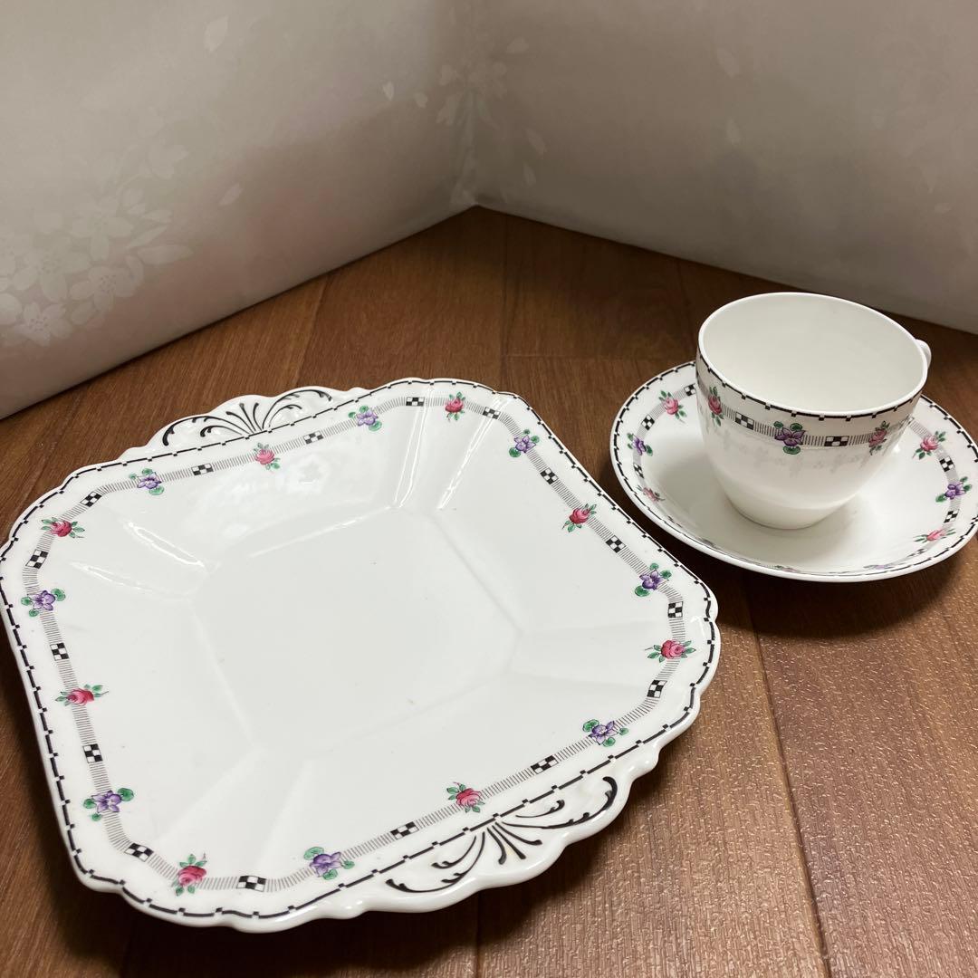 イギリス　アンティーク　Shelley シェリー　カップ＆ソーサー　プレート