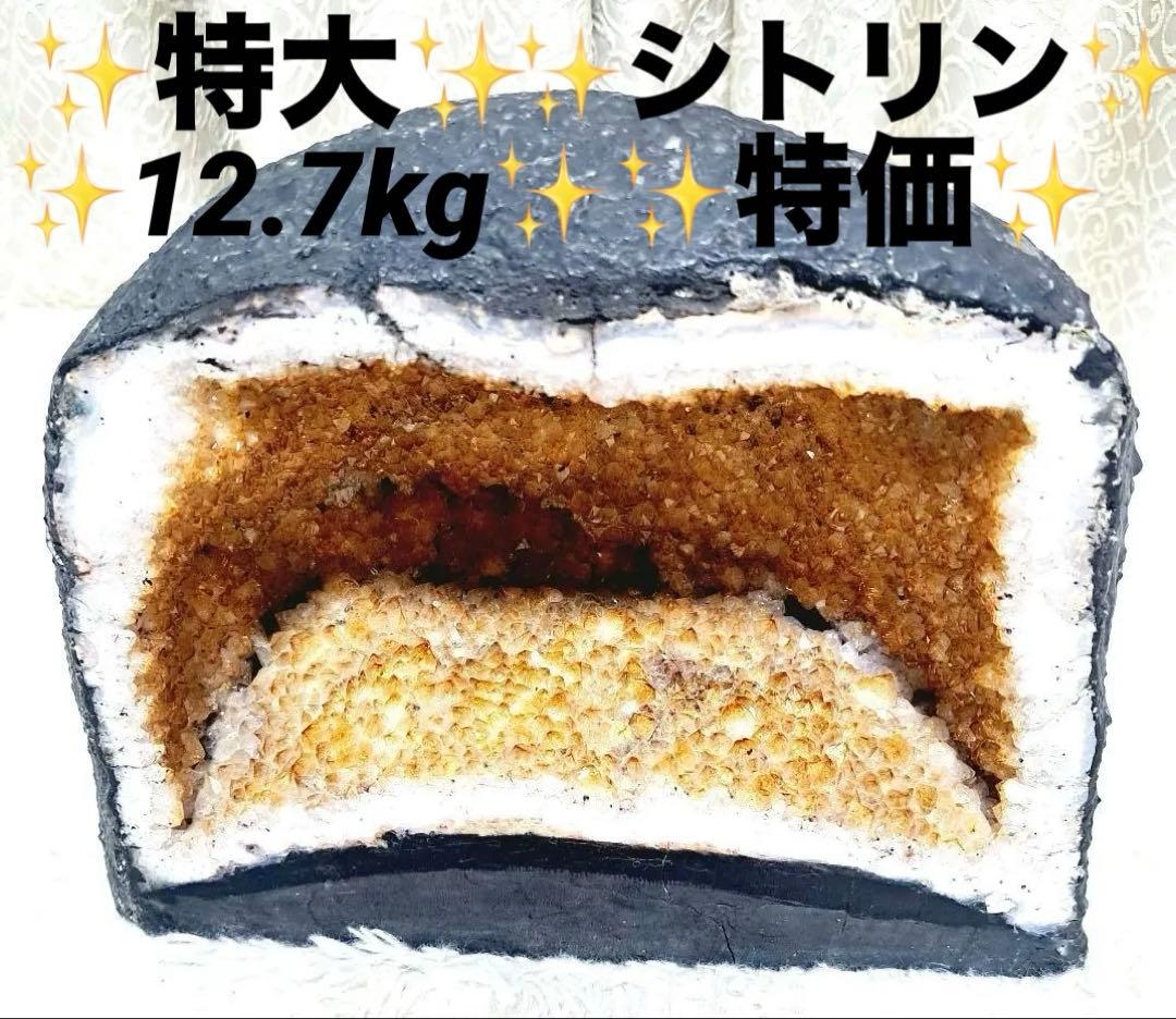 特化　特大　天然石　シトリンドーム　パワーストーン　サークル 12.7キロ