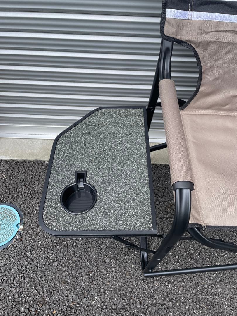 【Coleman】コールマンサイドテーブル付きデッキチェアグレージュ　2脚セット