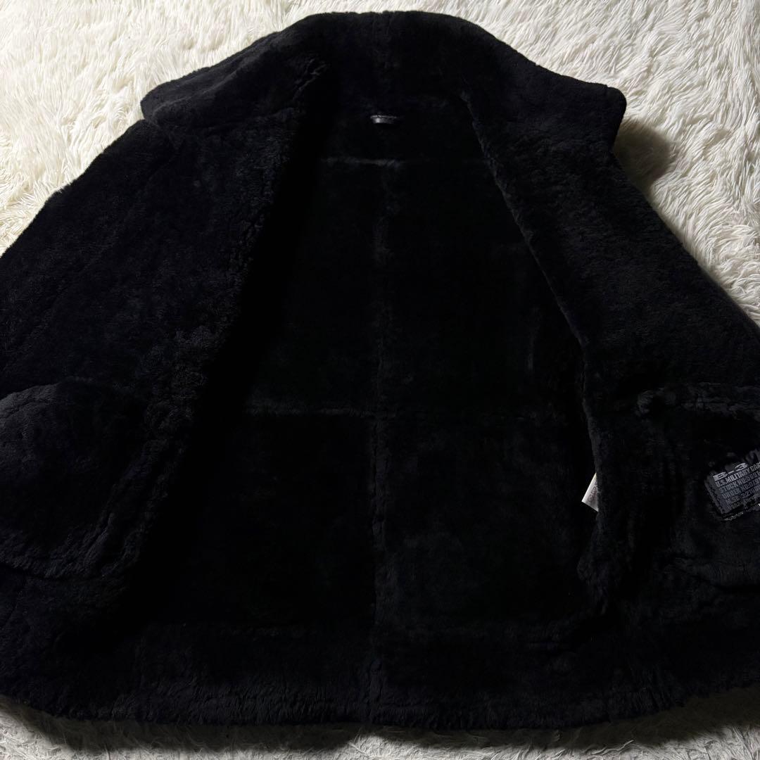 【雰囲気抜群】フライトジャケット　B-3 羊革　ムートン　ブラック　L