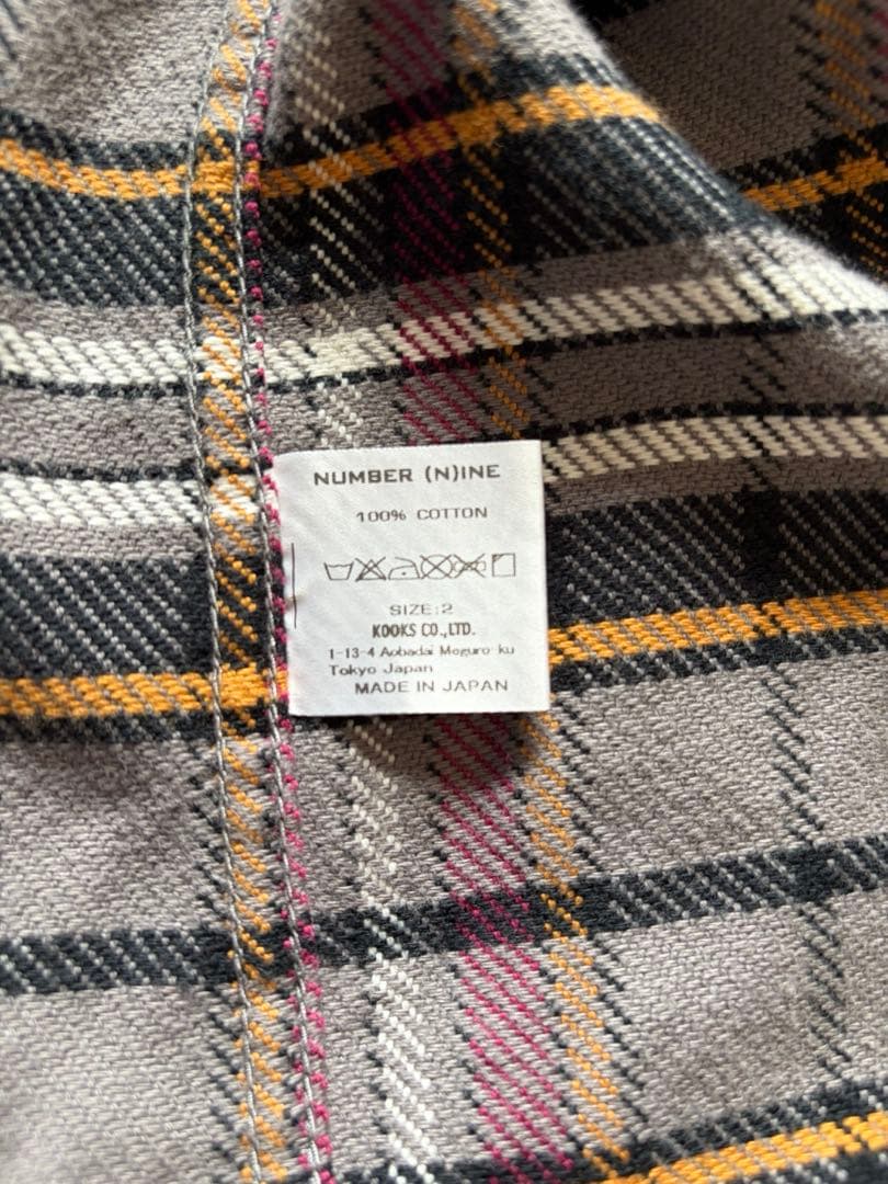 ビー】ナンバーナイン　フードネルシャツ　NUMBER(N)INE サイズ2