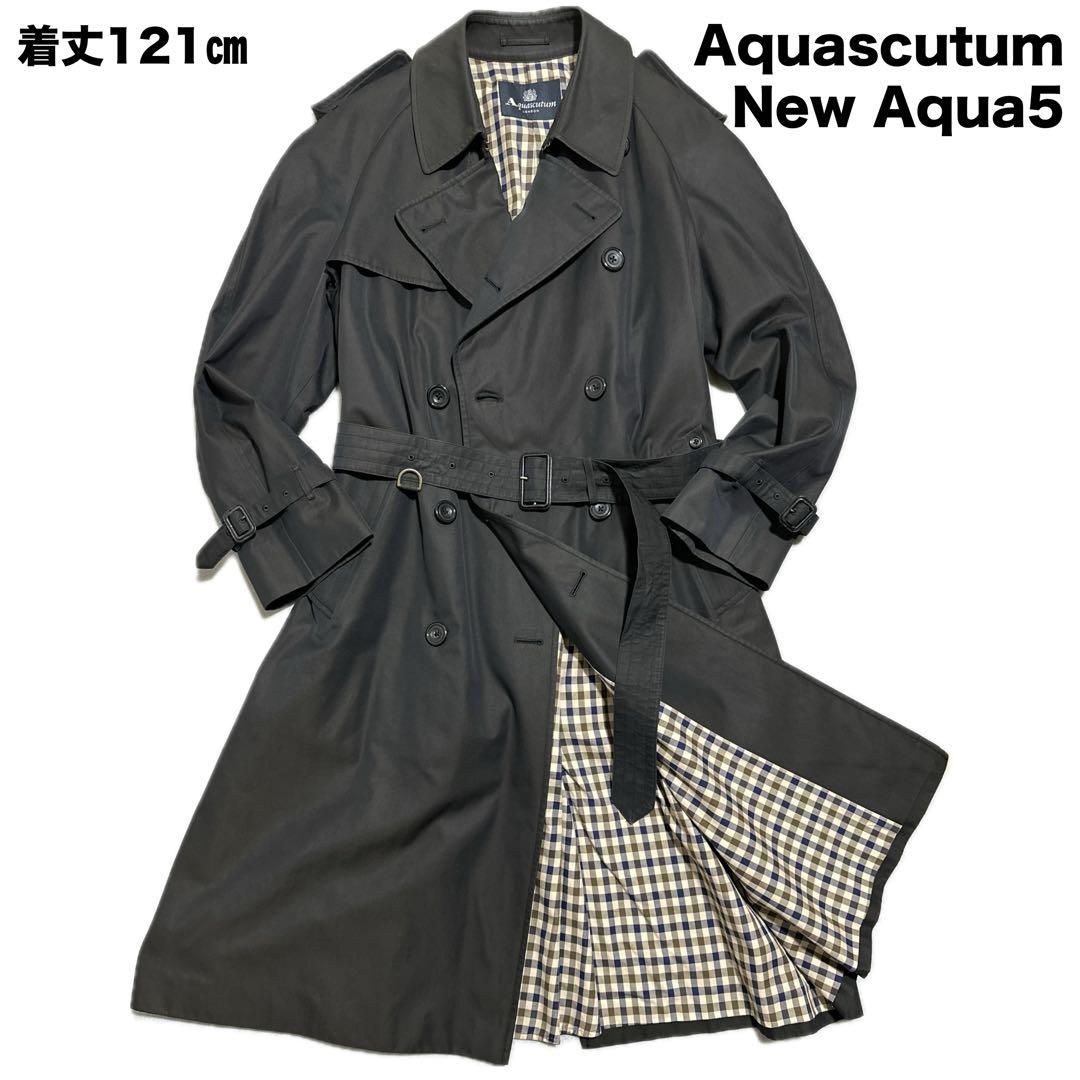 マ*ス様 大きいサイズ✨現行アクアスキュータム　トレンチコート　ブラック　New