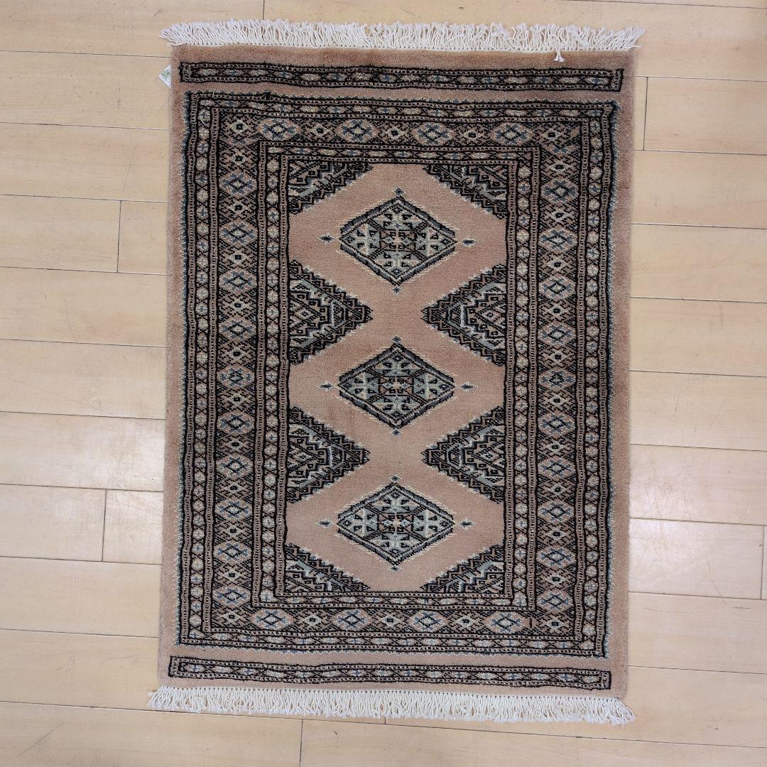 64X89cmパキスタン手織りマット(293)ギャッベ・ペルシャ・じゅうたん