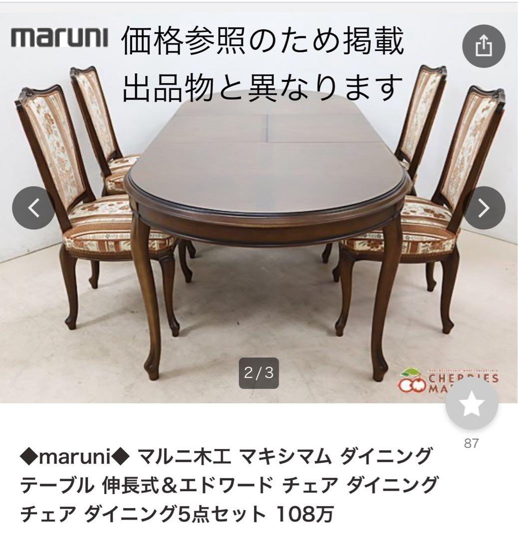マルニモッコウ　地中海シリーズ　木製楕円形テーブル　花柄椅子4脚セット