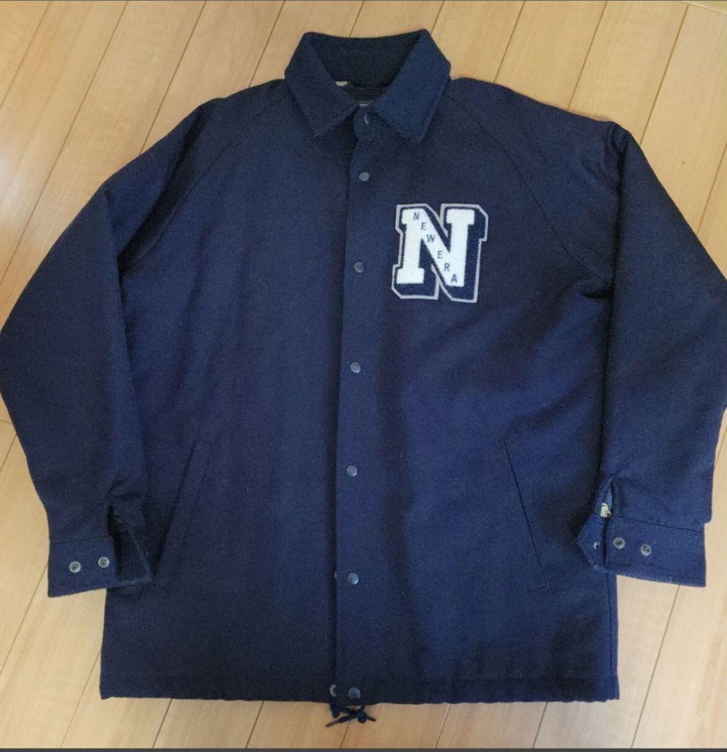 中古美品★New Era ネイビー Nロゴ ジャケット XLサイズ