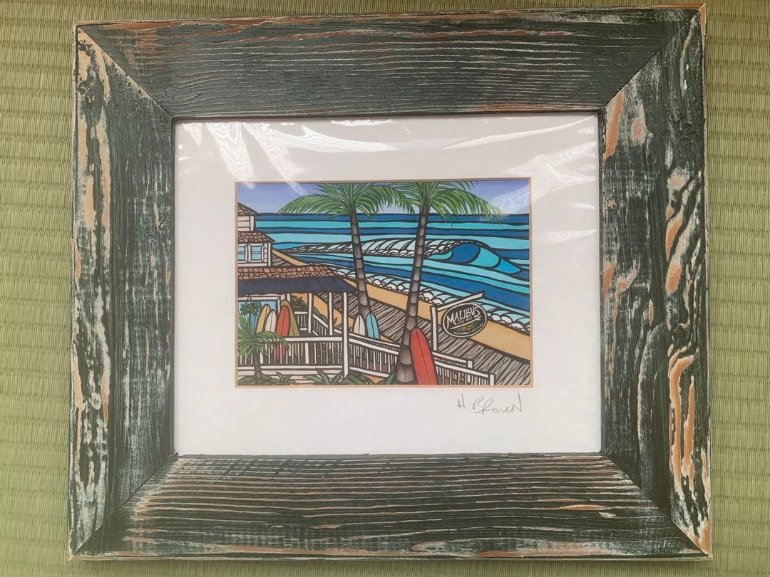 ヘザーブラウン　絵画　額縁付き