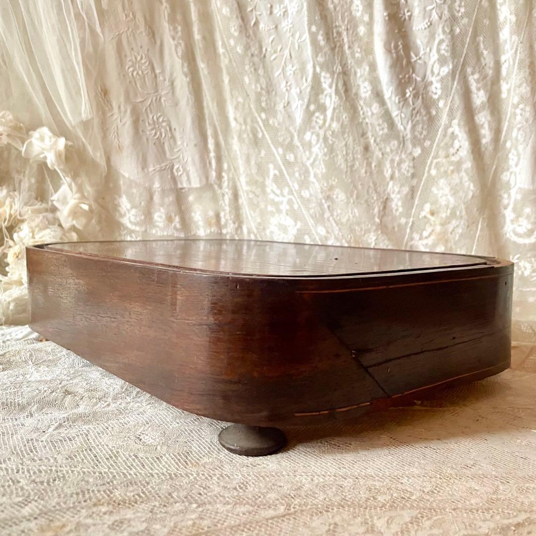 【特大】象嵌細工木製ディスプレイ台　台座　フランスアンティーク　グローブドマリエ