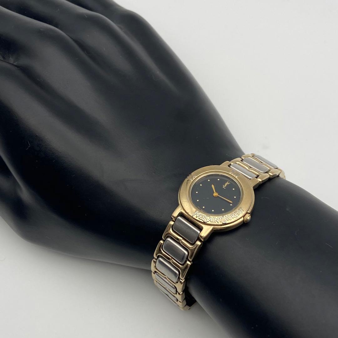【稼働品】イヴ・サンローラン クォーツ 腕時計 コンビ 2200 新品電池