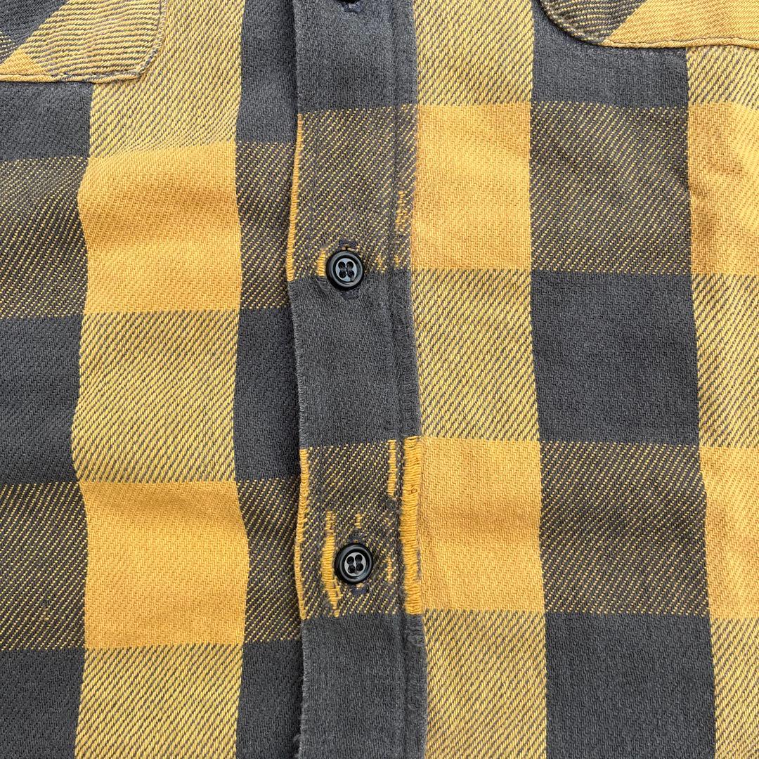 80s ファイブブラザー　ネルシャツ　黒×黄