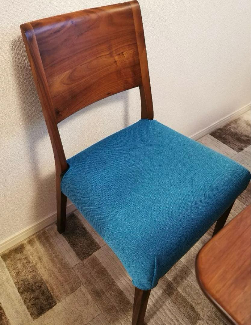 ①天板　IDC大塚家具　ダイニングテーブルセット　ウォールナット　天然木材