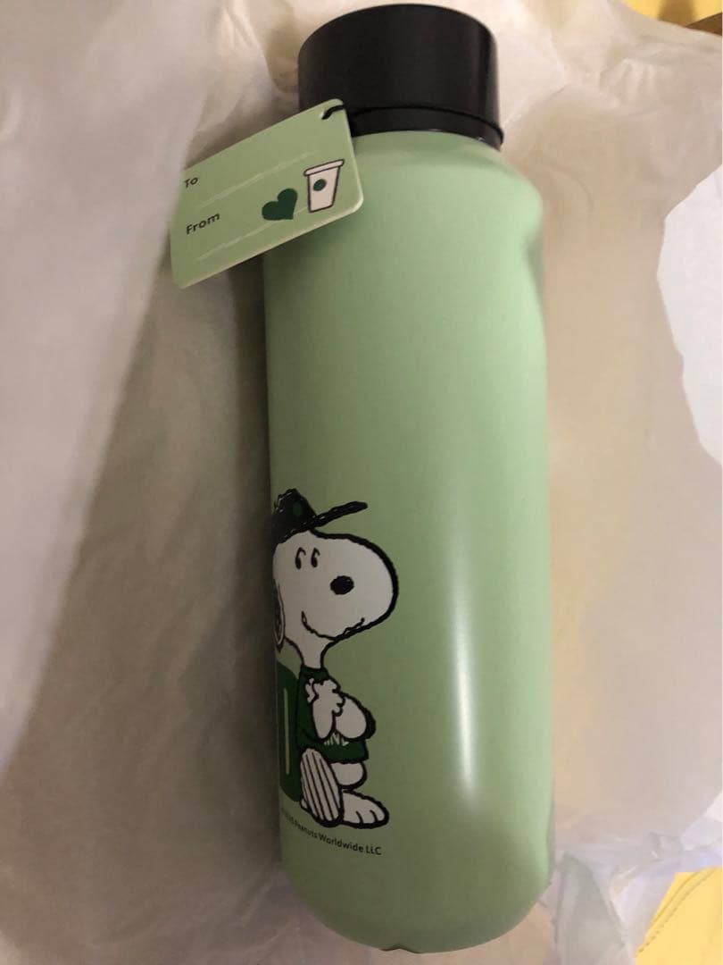 スタバ　スヌーピー　PEANUTS ステンレスボトル グリーン 473ml