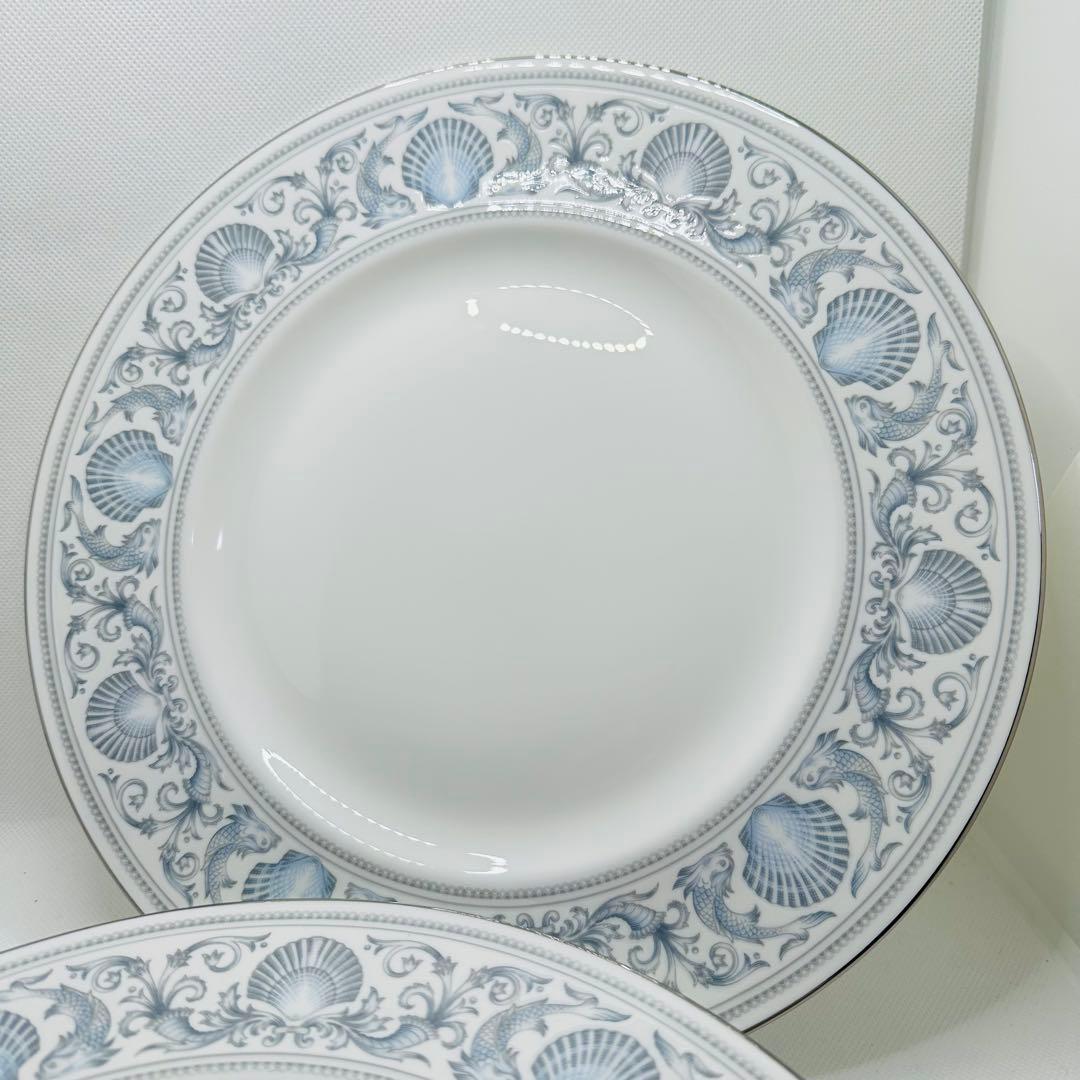 ウェッジウッド ドルフィンホワイト ディナープレート 27cm 6枚セット　黒壺