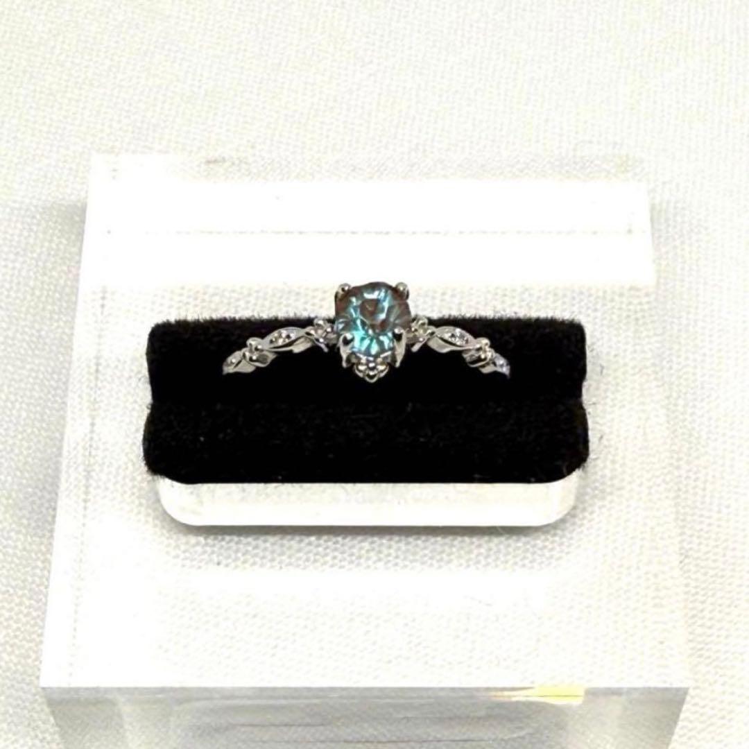 アンティーク　サフィレット　シルバー　リング　12号　ジルコニア