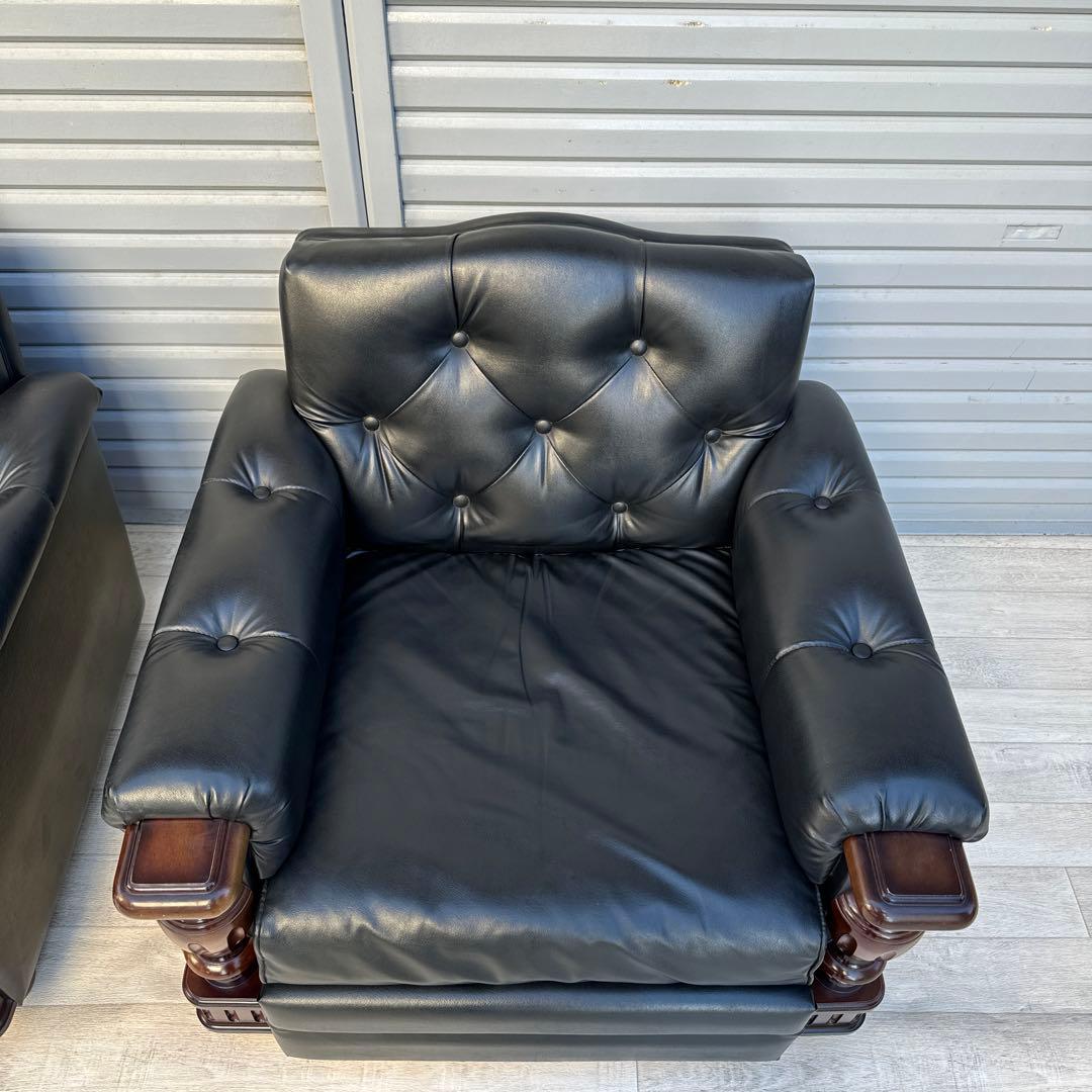 オールドカリモクFURNITURE 1人掛け　ソファ　シングルソファ　2脚