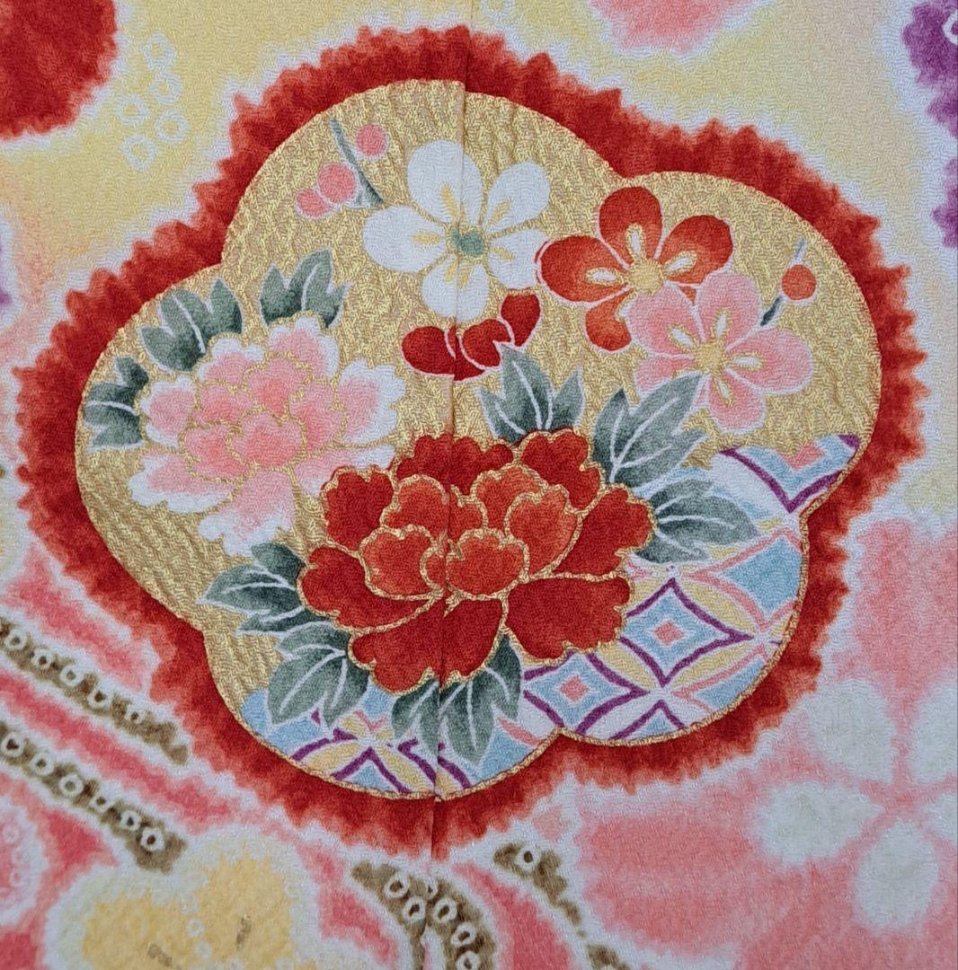 未使用に近い フルセット 七五三着物 七歳祝着(クリーム地金彩梅柄)