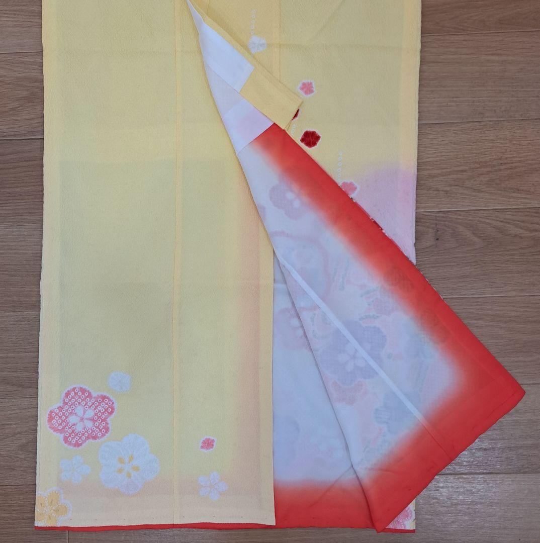 未使用に近い フルセット 七五三着物 七歳祝着(クリーム地金彩梅柄)