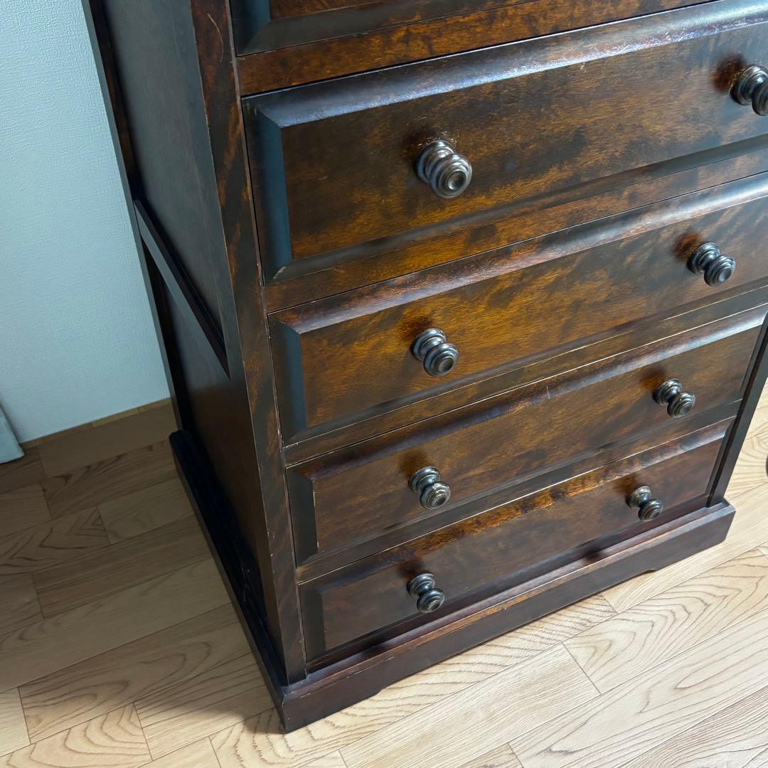 北海道民芸家具 整理タンス 7段9杯 ハイチェスト 整理箪笥 引き出し