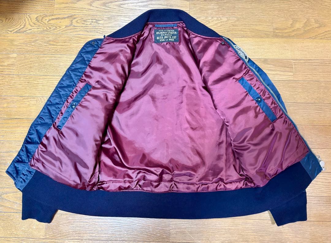 【美品】日本製　MA-1 中綿入り　Lサイズ　ネイビー