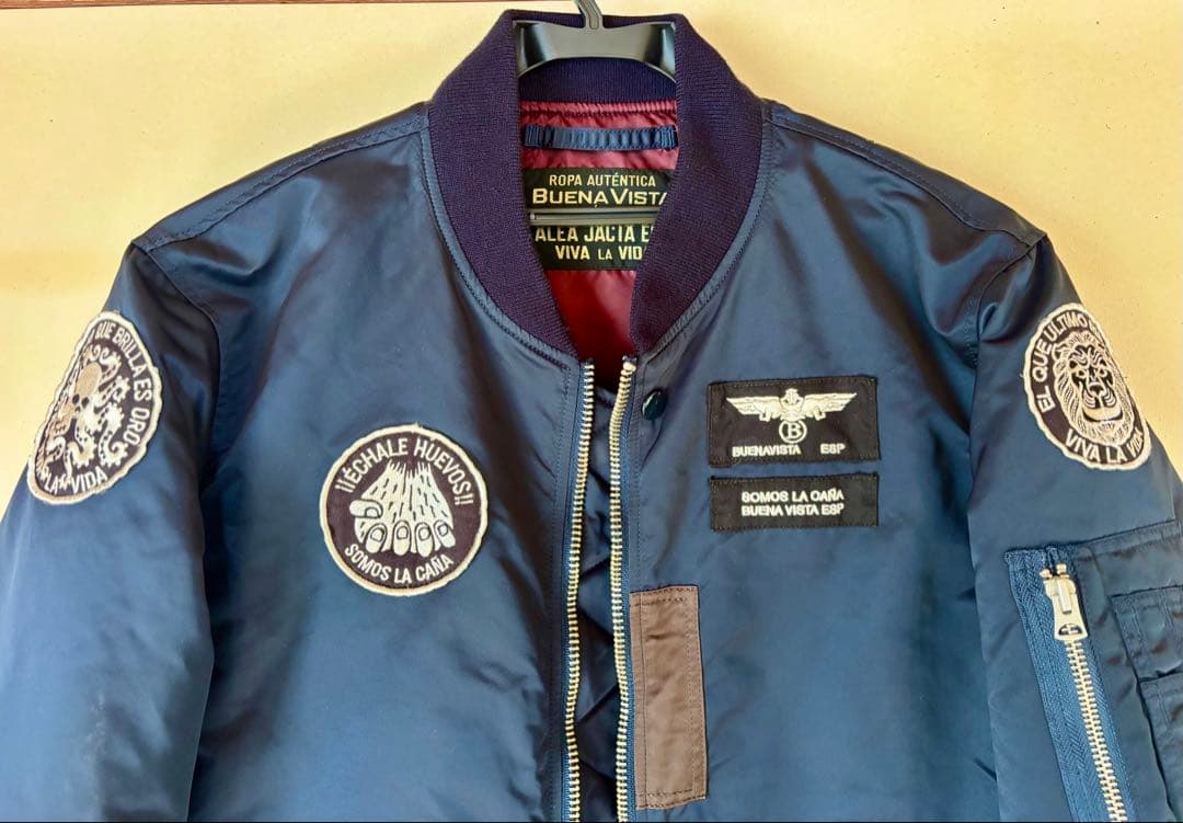 【美品】日本製　MA-1 中綿入り　Lサイズ　ネイビー