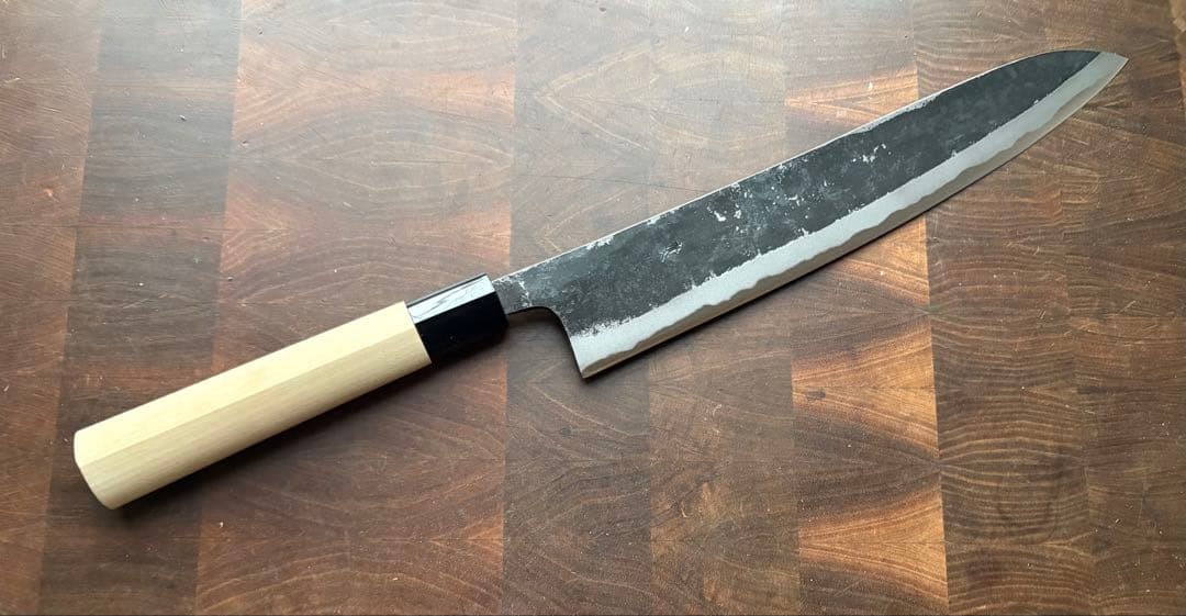 土佐打刃物　青2 和　牛刀　240mm 包丁　8寸　黒打　霞　手打　青紙