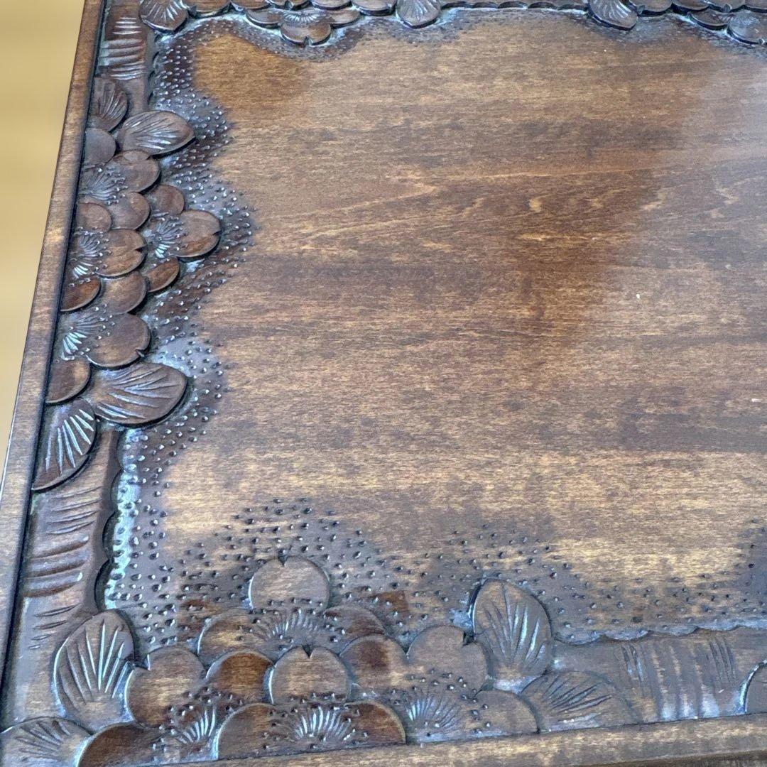 木製彫刻小物収納 3段引き出し　軽井沢彫