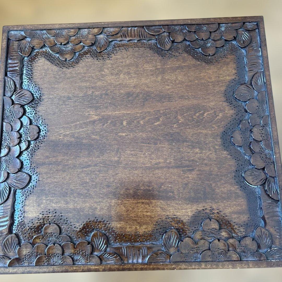 木製彫刻小物収納 3段引き出し　軽井沢彫