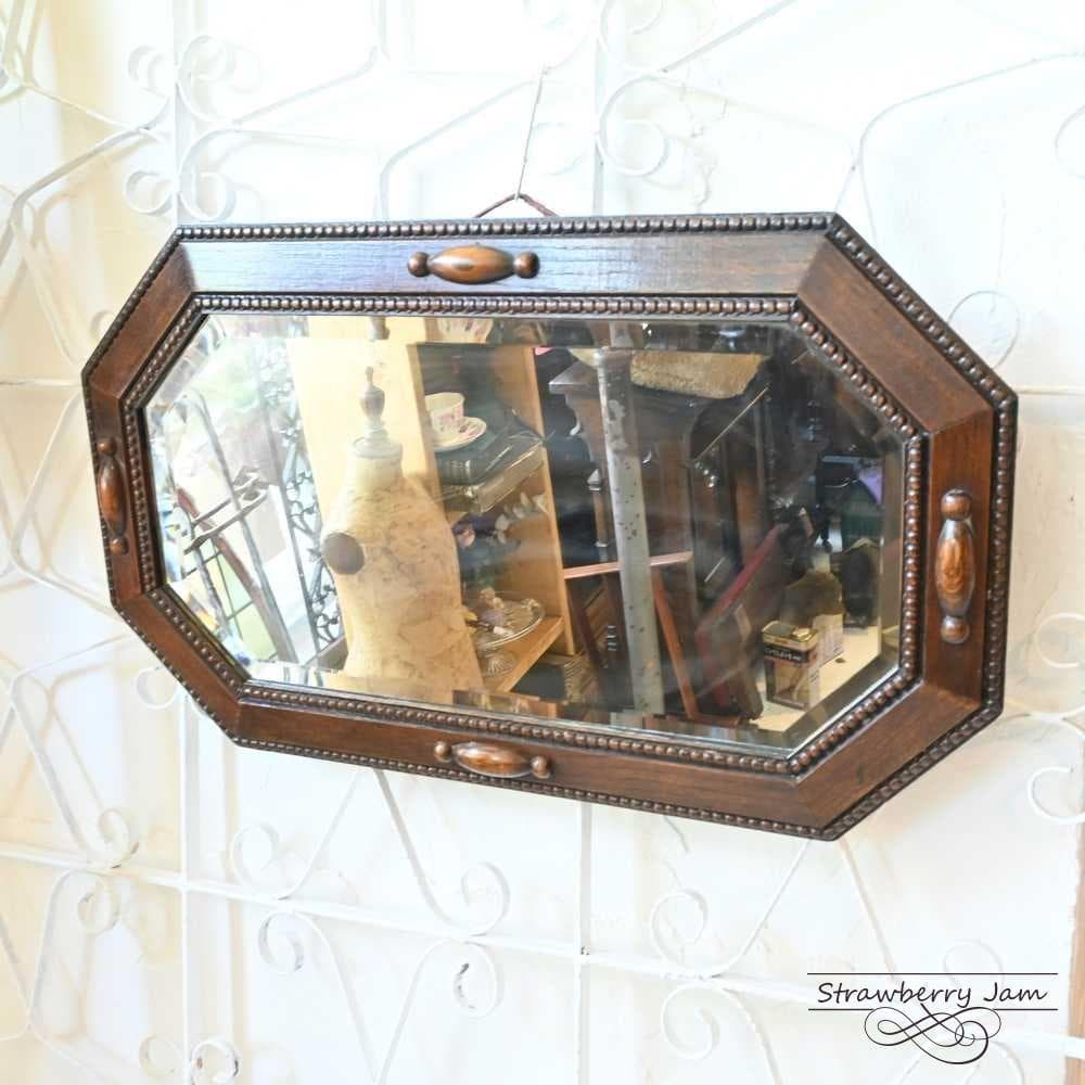 L3705-254 英国アンティーク オーク 壁掛けミラー ミラー インテリア