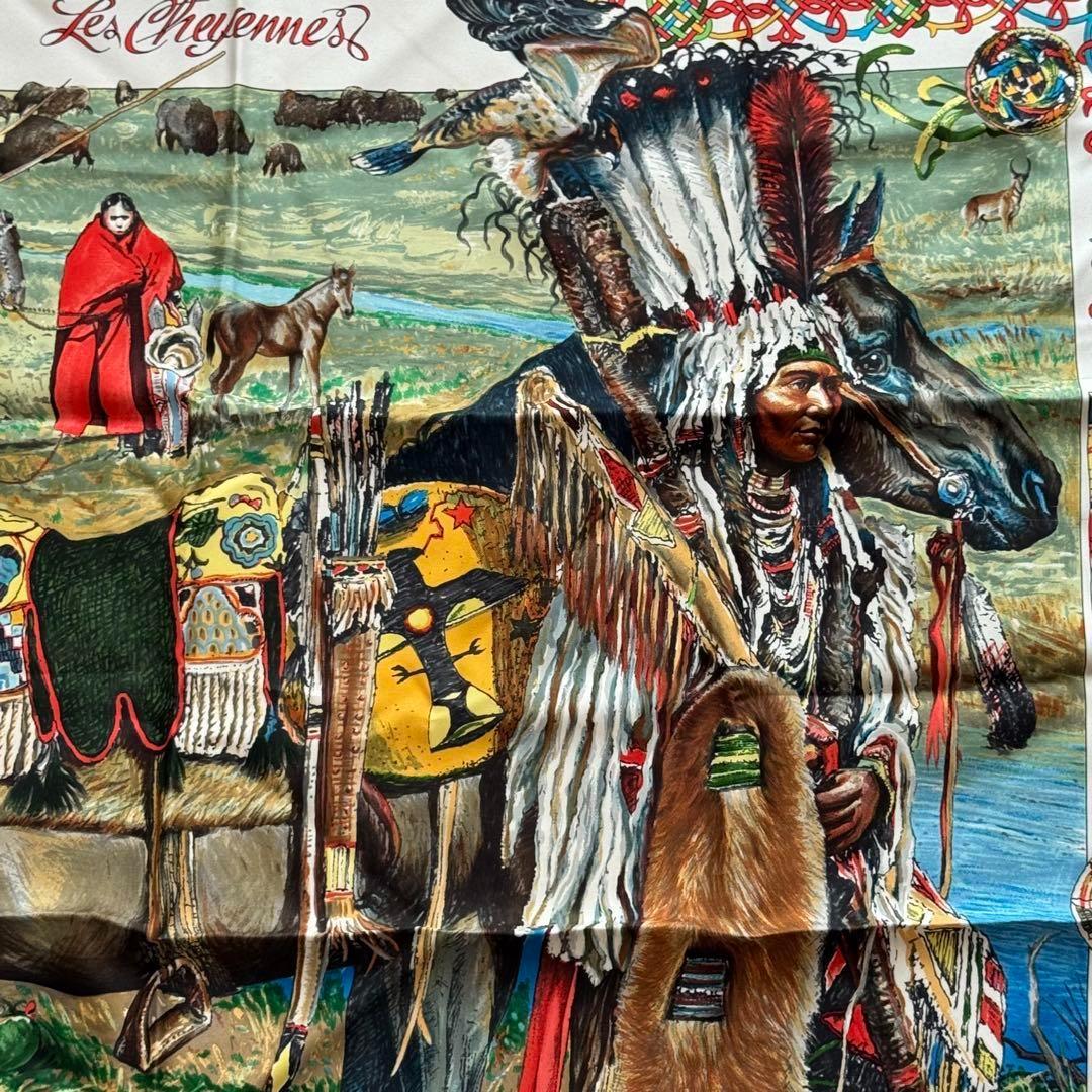 【正規品】HERMES エルメス スカーフ カレ90 シャイアン族 シルク 大判