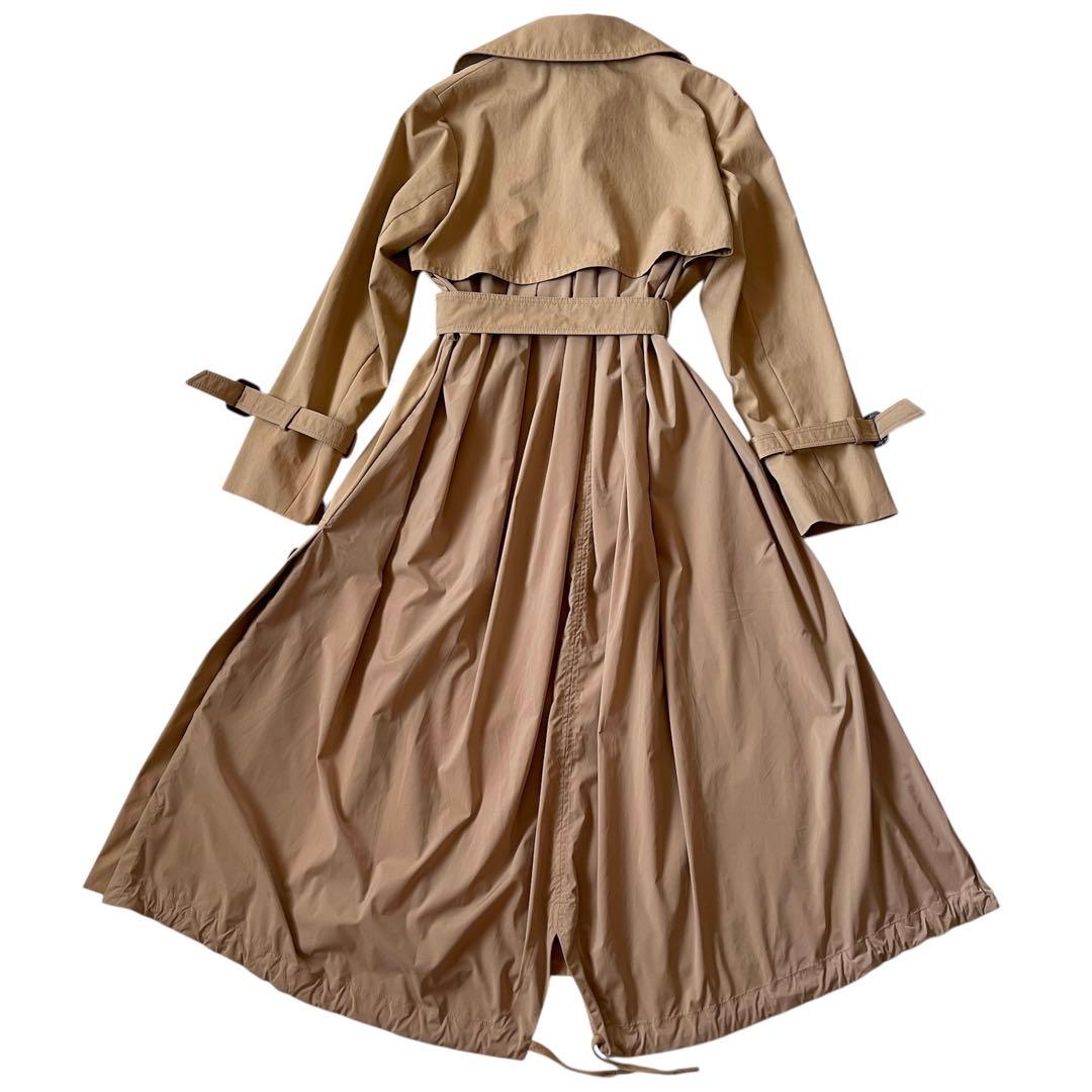 極美品 マックスマーラ トレンチコート 2022 マキシ丈 異素材ドッキング M