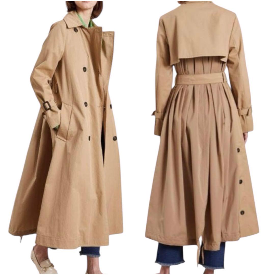 極美品 マックスマーラ トレンチコート 2022 マキシ丈 異素材ドッキング M