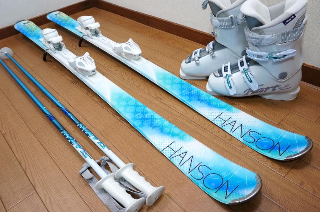 メンテ済 155cm 靴25.5cm HANSON レディース スキーセット