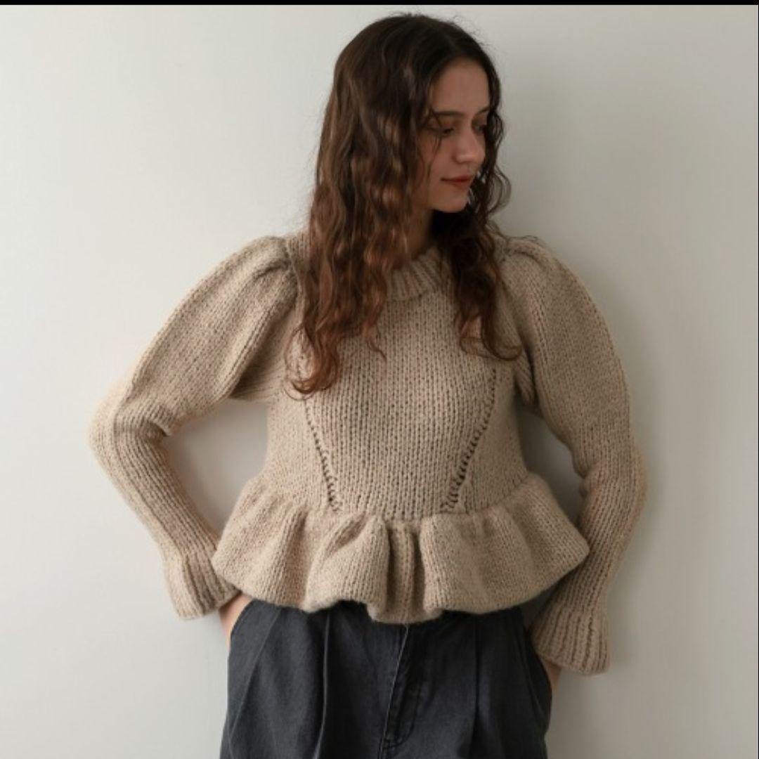 【Donoban】ハンドメイドパフニット　ベージュ