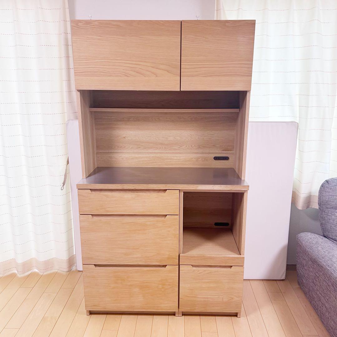 unico LOMキッチンカウンター　W1000 setF オーク材　ステンレス