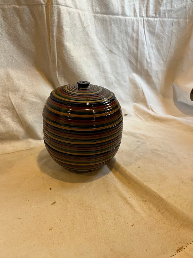 山中塗　独楽塗（こまぬり）　漆器　食籠　名入り　工芸品