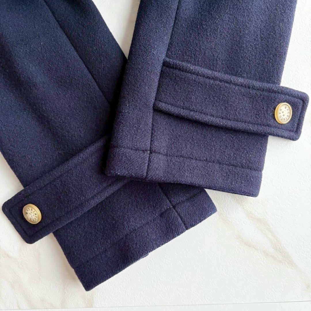 美品◆マッキントッシュロンドン ダッフルコート ロング 紺 トグル 36