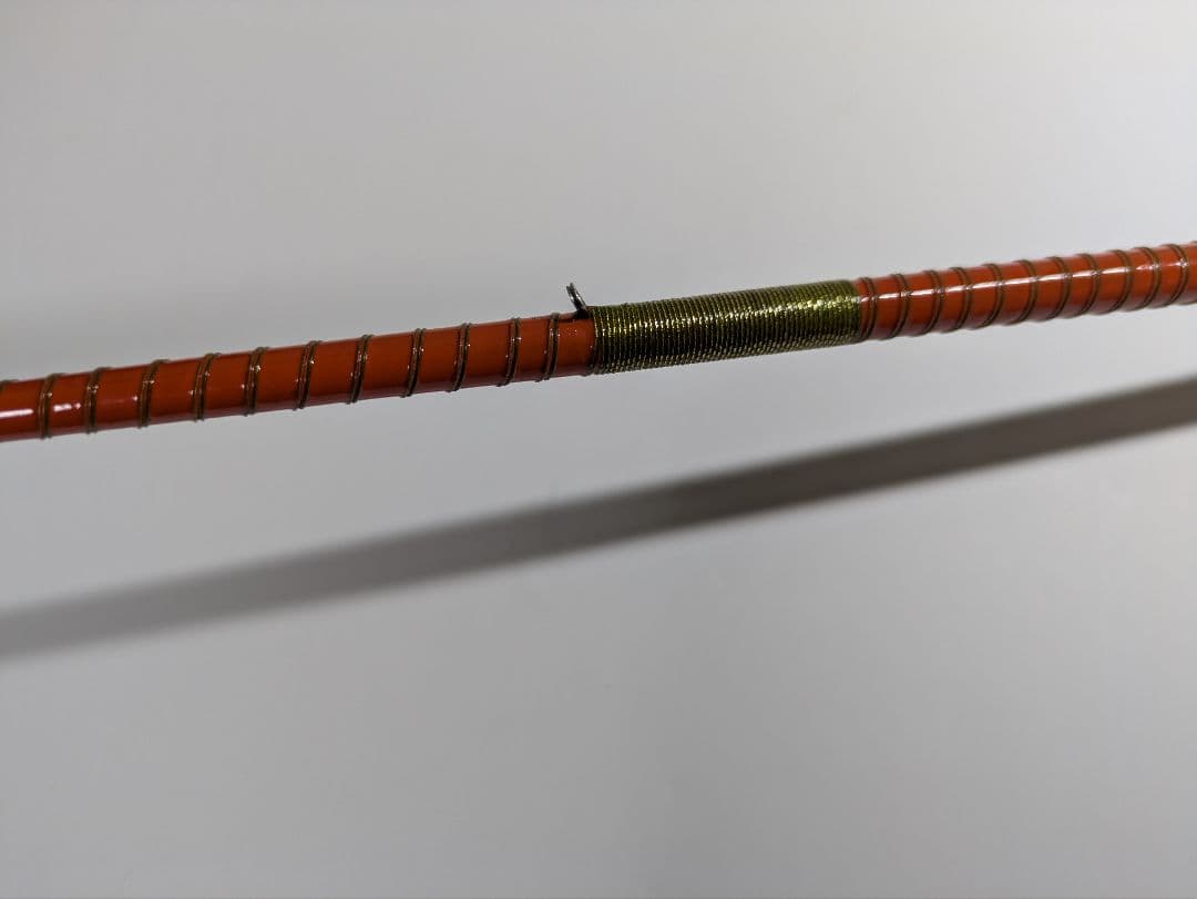 『自作 筏竿 赤金 ツーピースロッド 穂先1本付き』