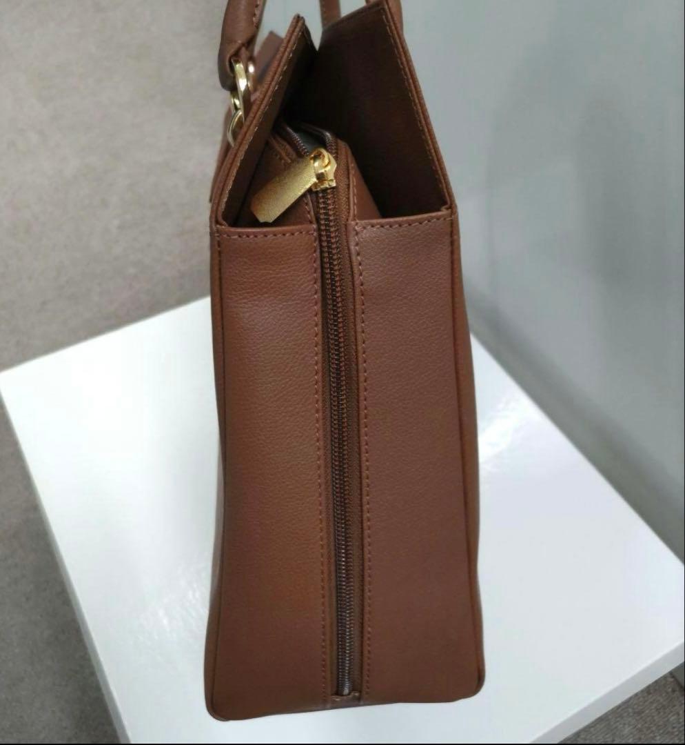 濱野皮革工藝　グレーストートバッグキャメル　A4サイズ収納