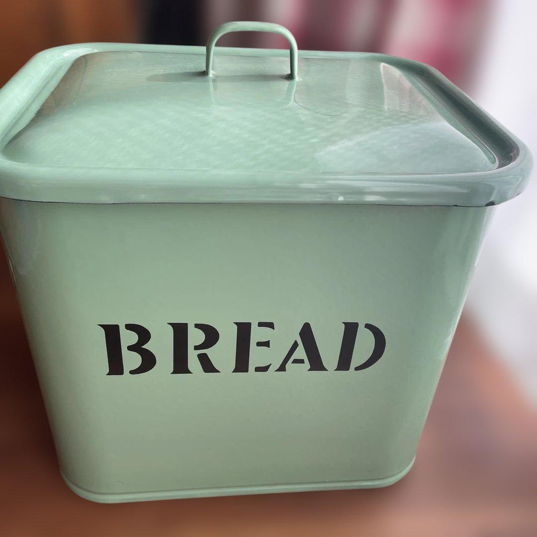 カントリー　ホーロー　ブレッド缶　BREAD　ケース　協和工業　グリーン