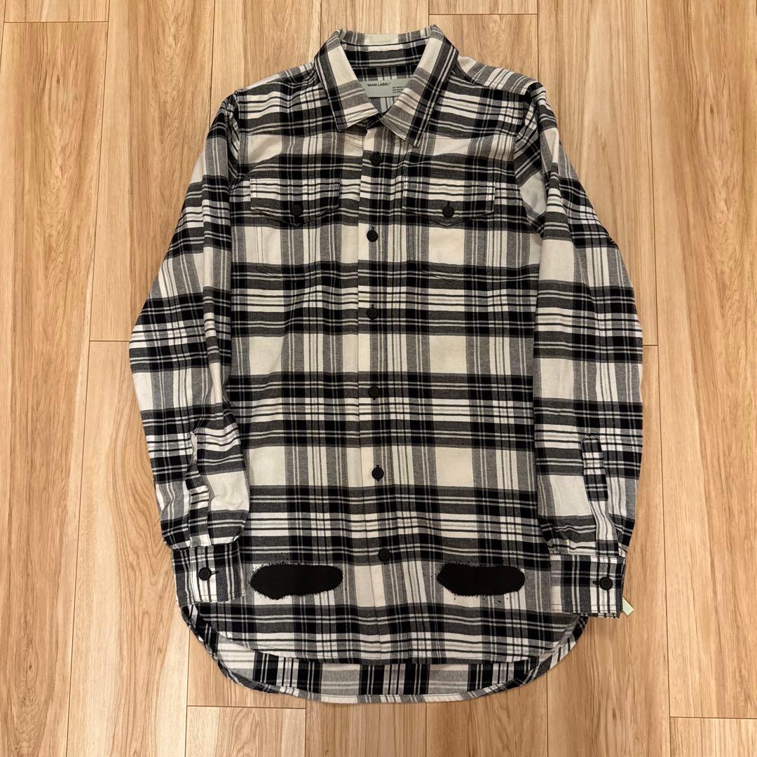 オフホワイト OFF WHITE チェックシャツ オーバーサイズ