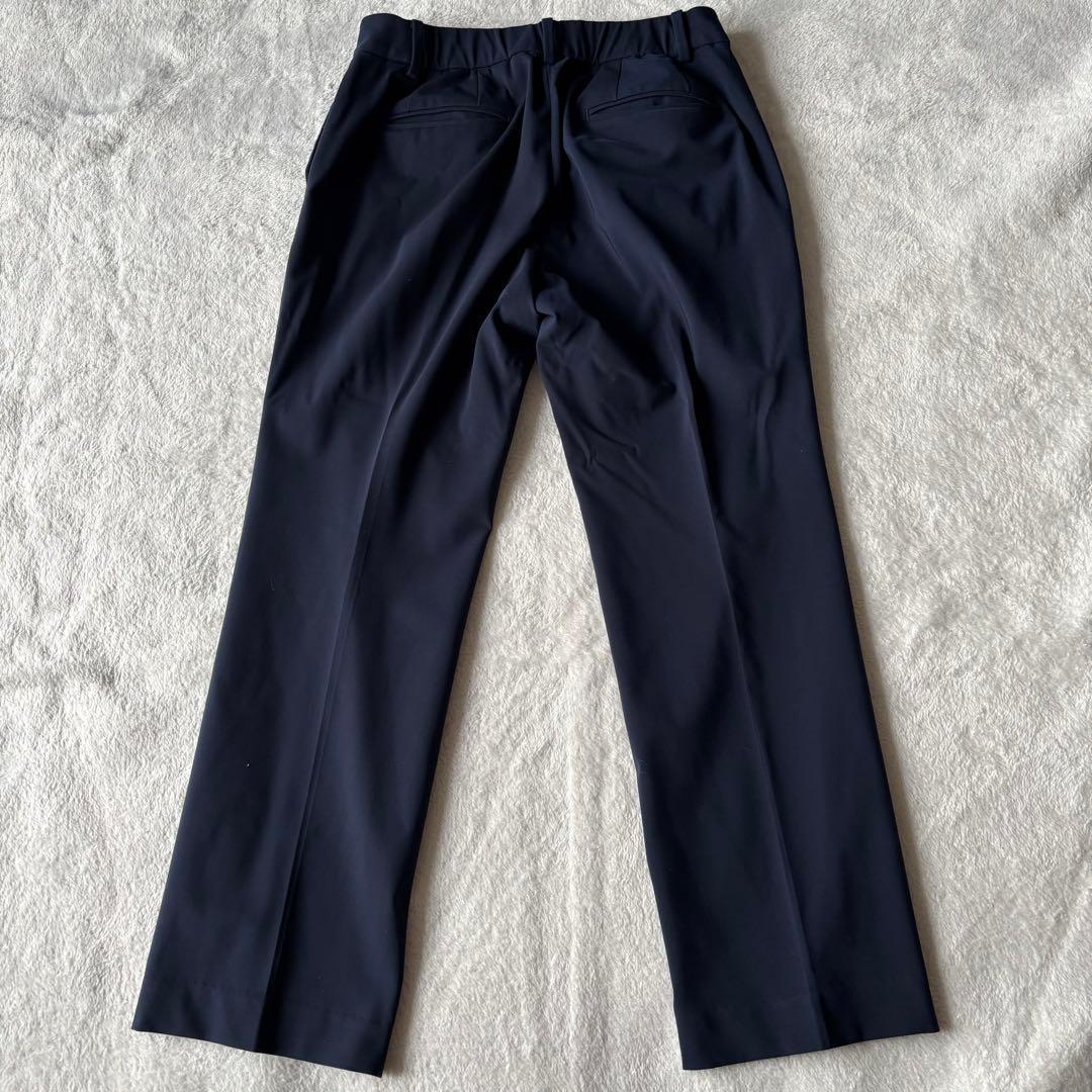 ✨️美品 PLST プラステ ノーカラー パンツスーツ ネイビー M ストレッチ