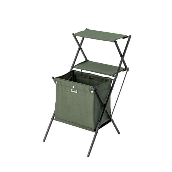 アメリカン ミリタリー スリム 折りたたみ 薄型 スリム ラック 緑