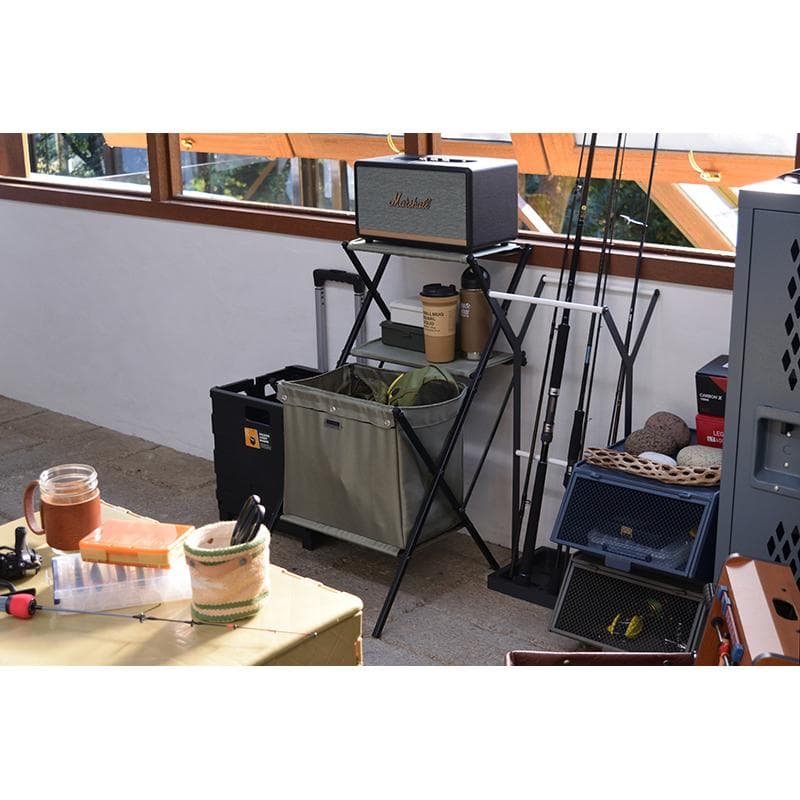 アメリカン ミリタリー スリム 折りたたみ 薄型 スリム ラック 緑