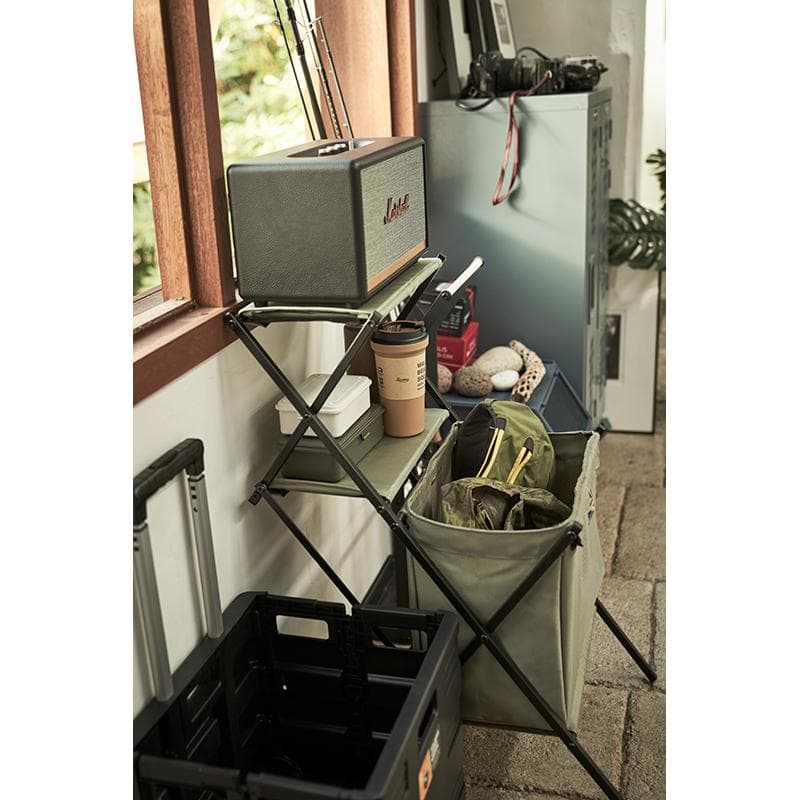 アメリカン ミリタリー スリム 折りたたみ 薄型 スリム ラック 緑