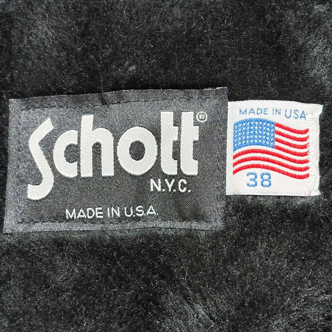 美品✨schott ショット 38サイズ M レザージャケット ライナー 黒