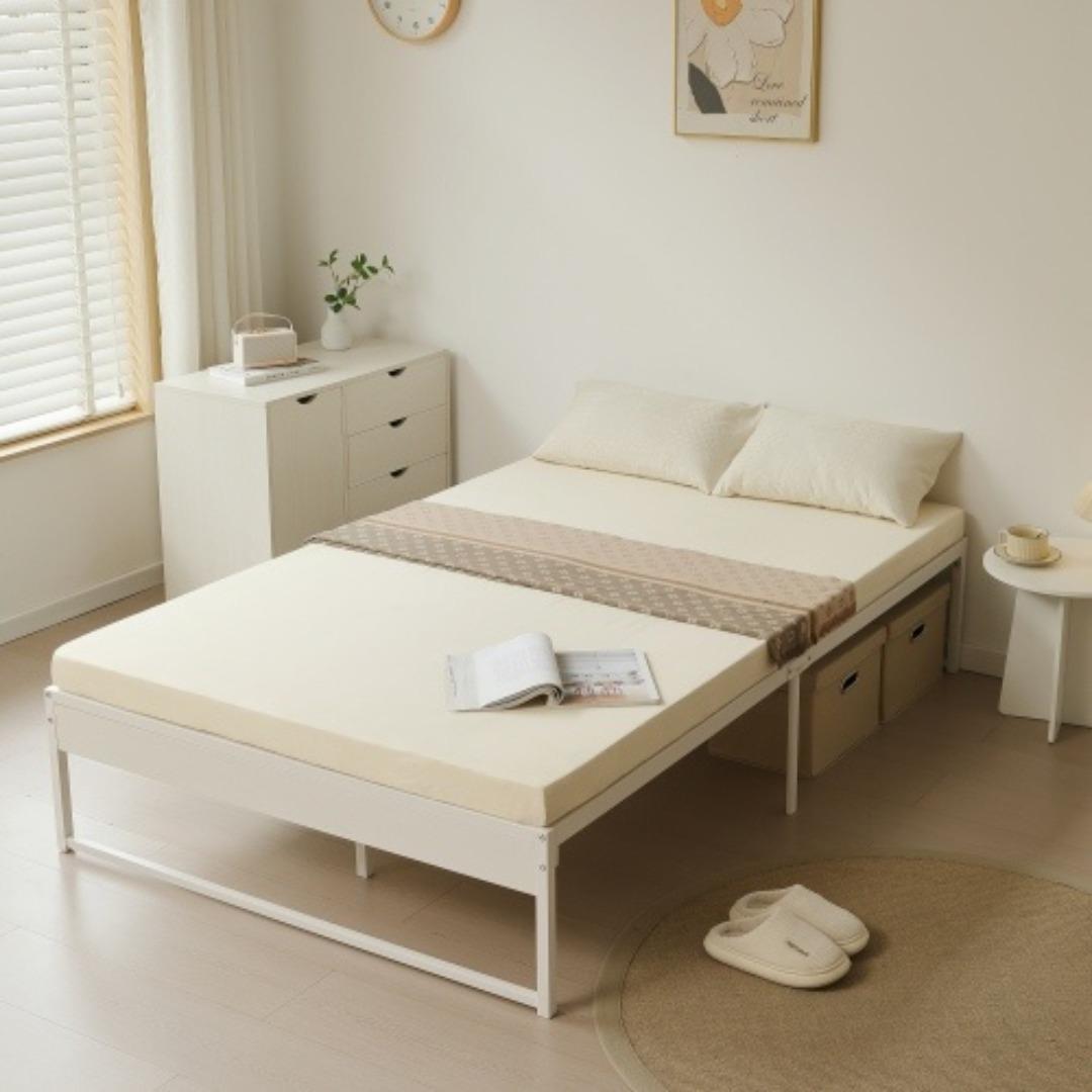 ベッドフレーム ダブル パイプベッド ベッド シンプル 頑丈 通気性 下収納