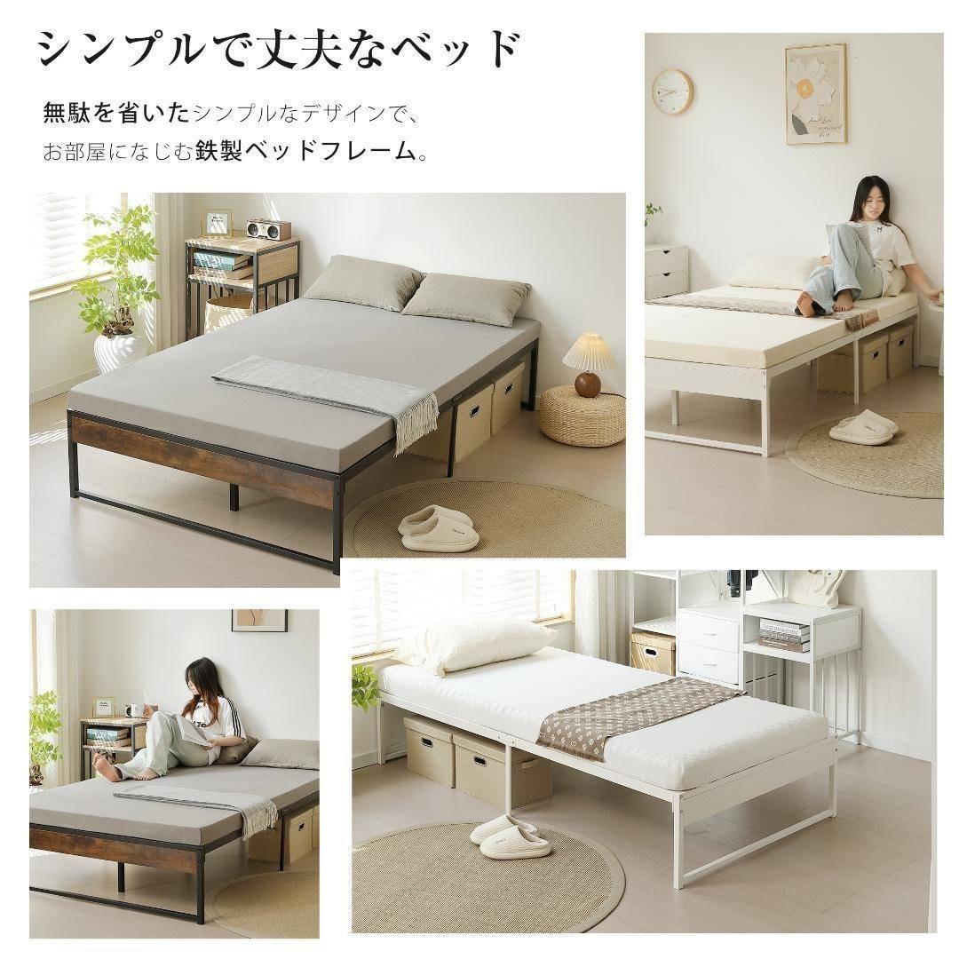ベッドフレーム ダブル パイプベッド ベッド シンプル 頑丈 通気性 下収納
