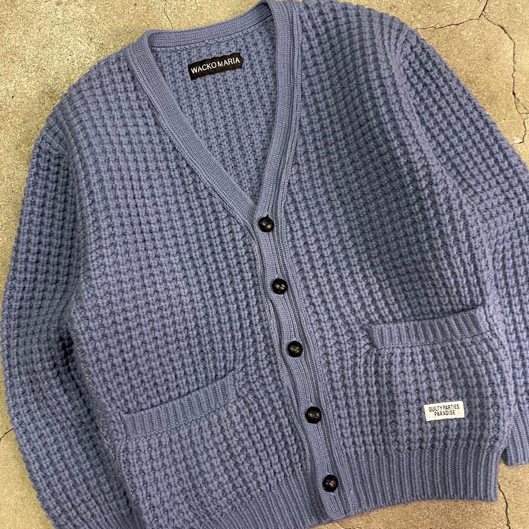 トップス WACKO MARIA WAFFLE KNIT CARDIGAN M